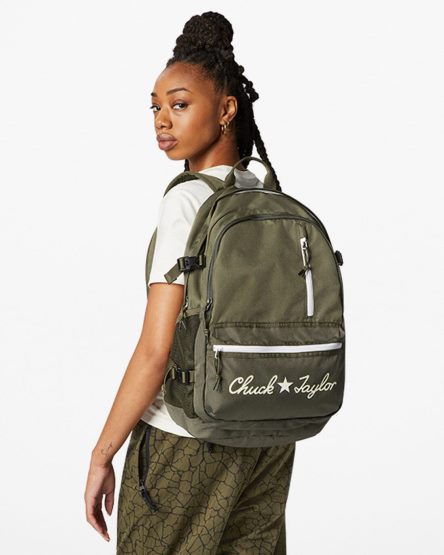 Men's Converse Straight Edge Chuck Taylor Logo Backpacks Khaki | AU 1098EK